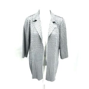Chico's Travelers Textured Open Blazer Sz 1/M/8